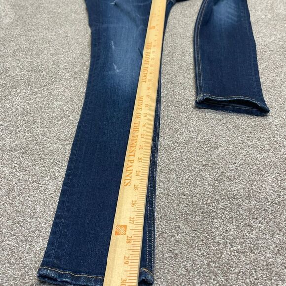 Rag & Bone womens distress skinny jeans sz 27 high rise dark wash blue jeans - Picture 5 of 12